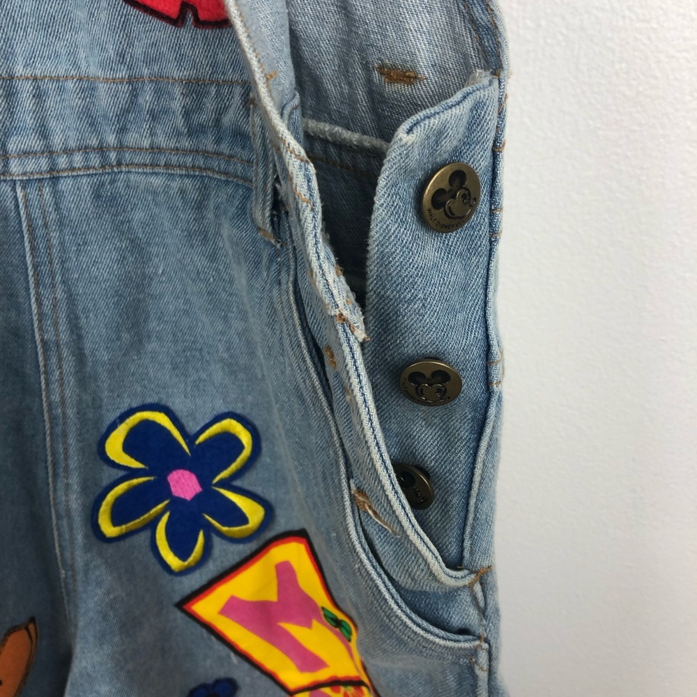 Mickey & Co. Kids Denim Overalls with Colorful Patches - Picture 4 of 11